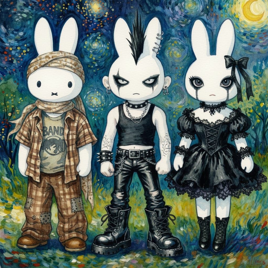 Miffy hanging out with some questionable friends. 