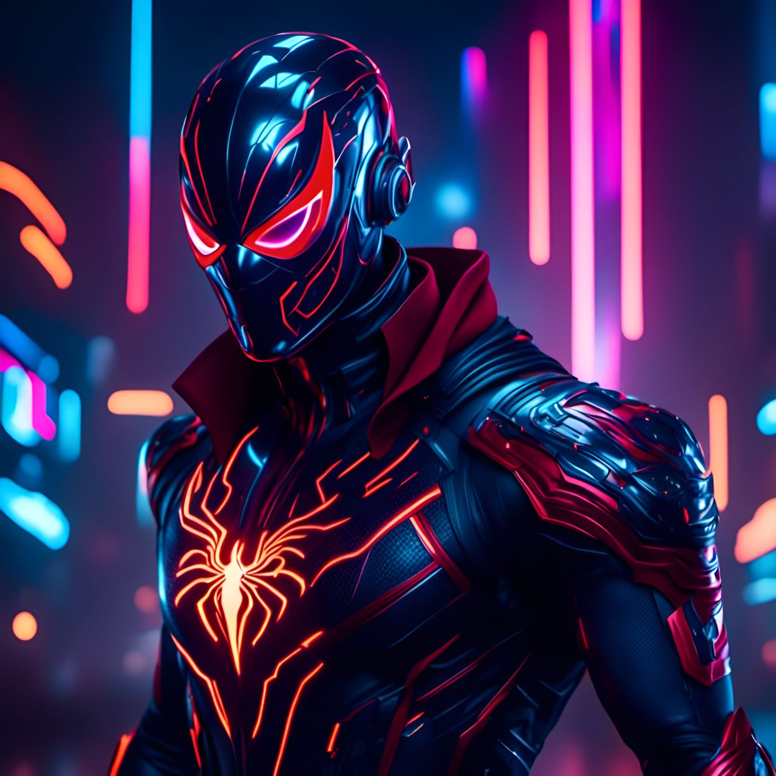 Cyberpunk Spider Man Concept III   AI Generated Artwork   NightCafe Creator