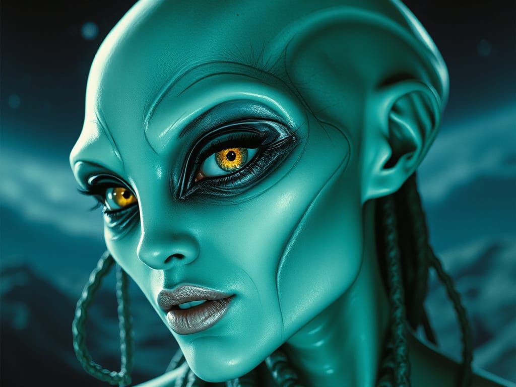 Alien Woman on a Surreal Beach