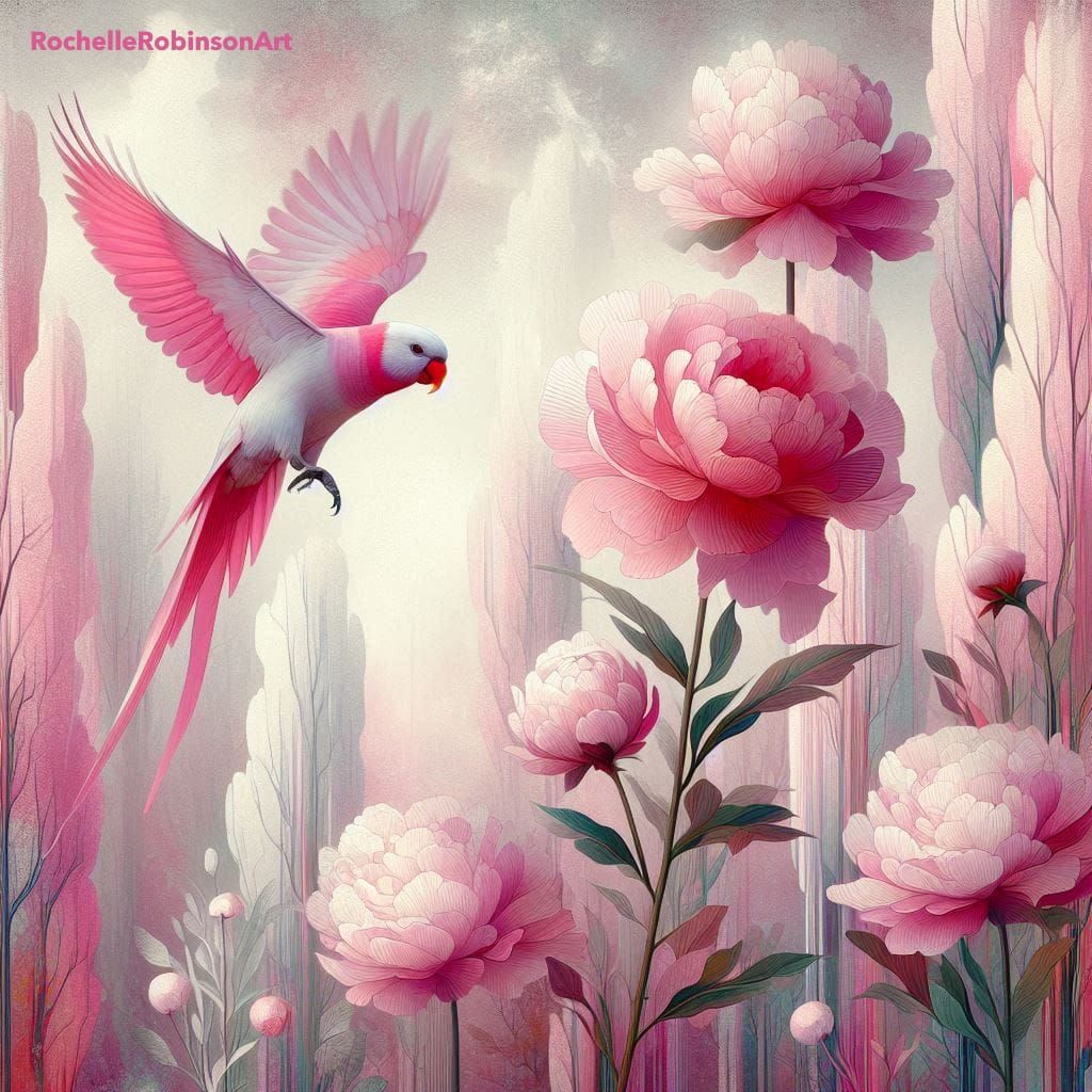 Pink and White: Parrot Peonies