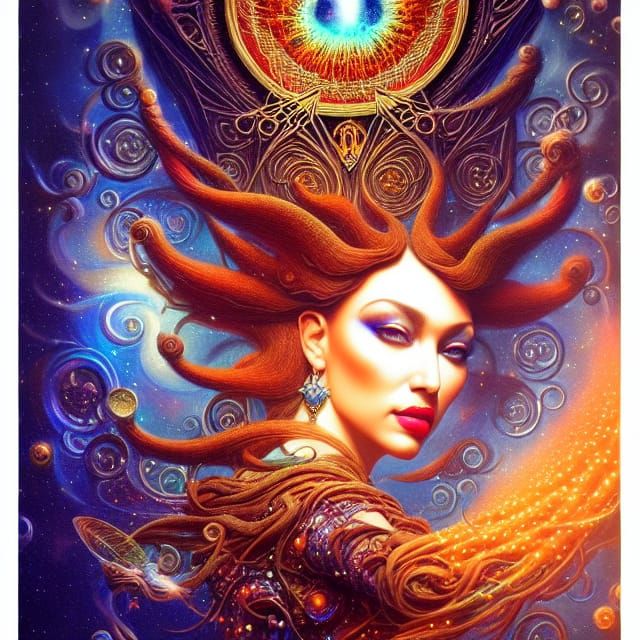 Cyberpunk Goddess in Multiverse Splendor - AI Art