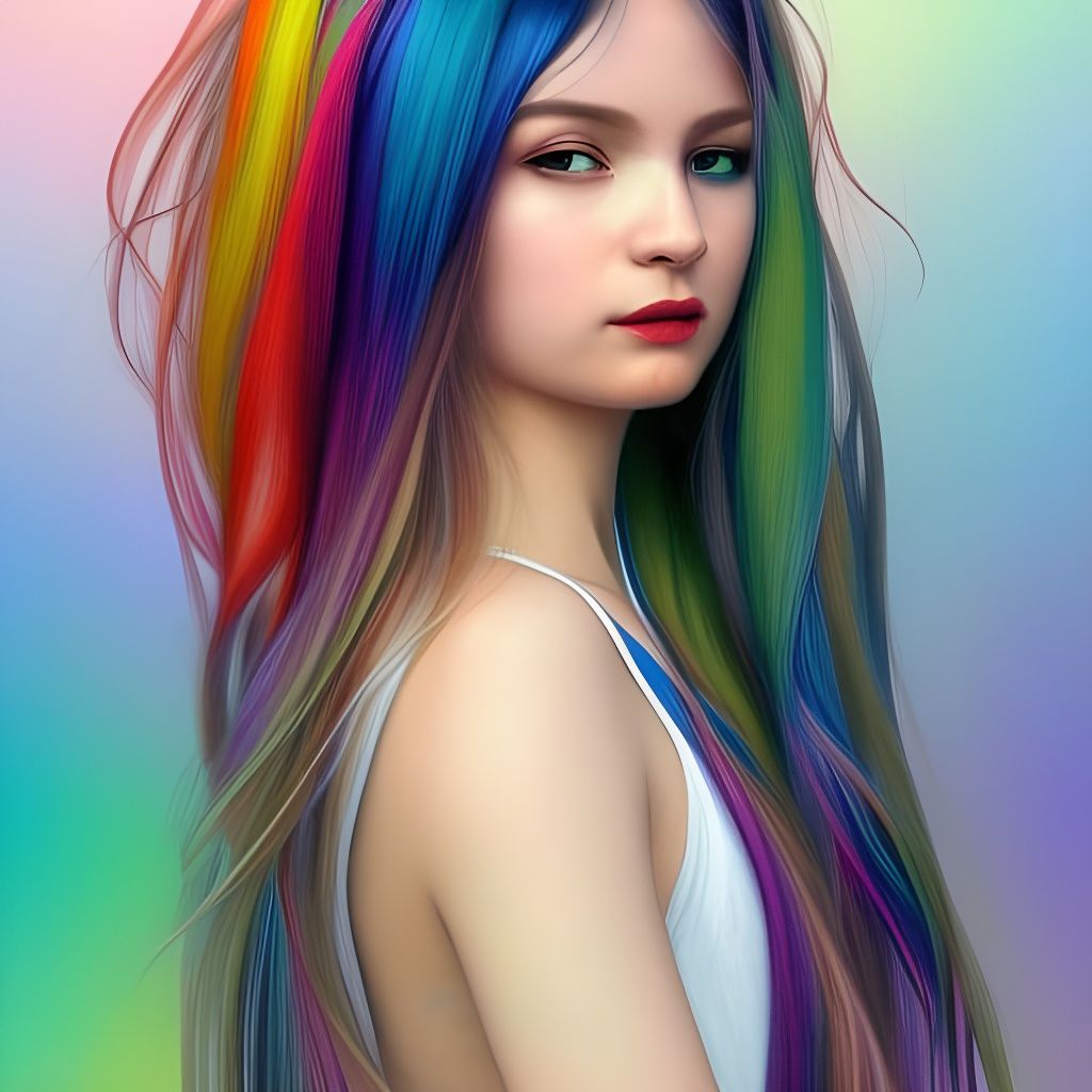 Rainbow girl AI Generated Artwork NightCafe Creator