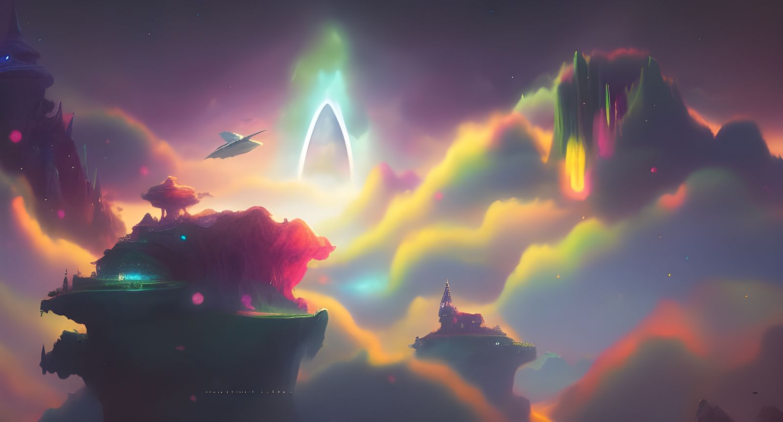 Rainbow Skyworld - Ai Generated Artwork - Nightcafe Creator