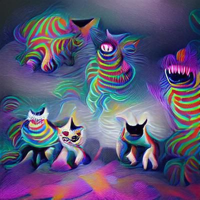 Trippy nightmare cats