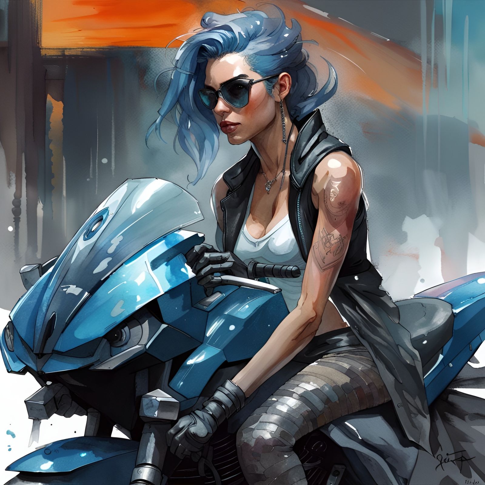 Biker woman - AI Generated Artwork - NightCafe Creator