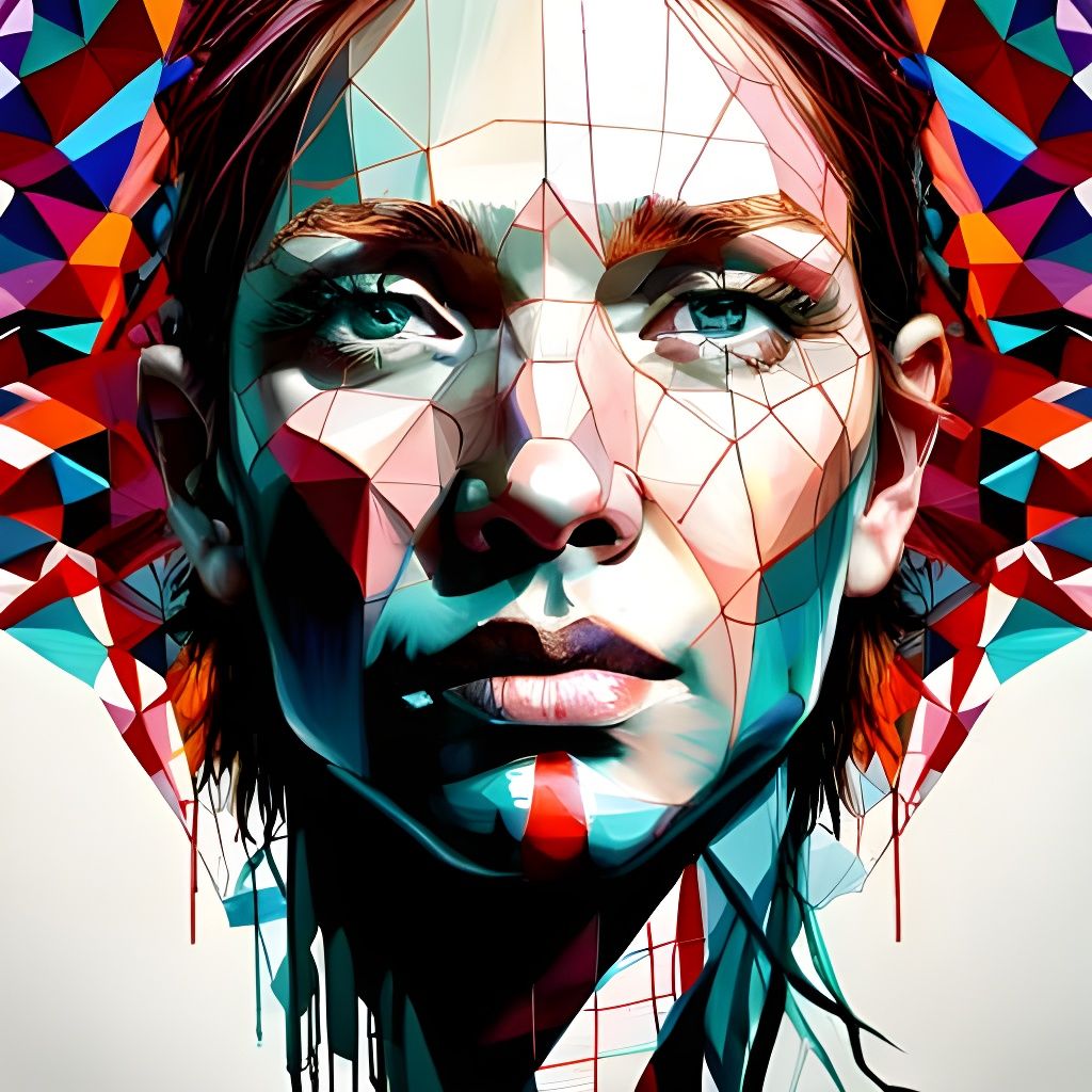 Geometric Face - AI Generated Artwork - NightCafe Creator