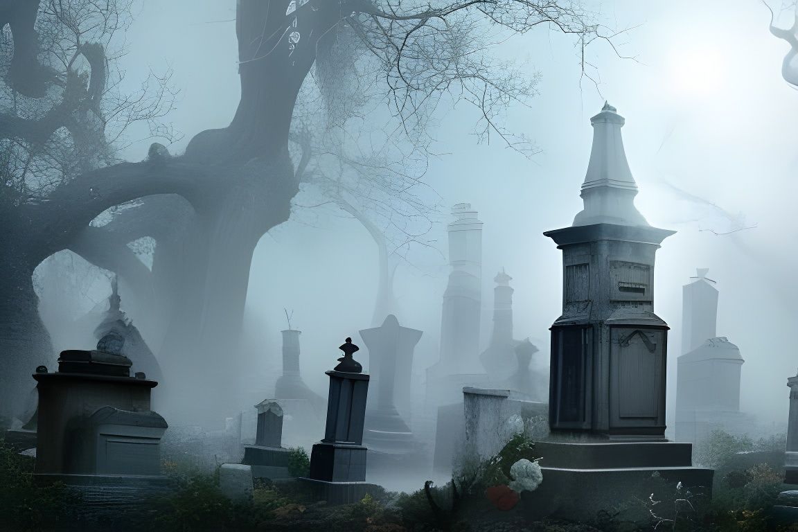 Foggy Haunted Cemetery