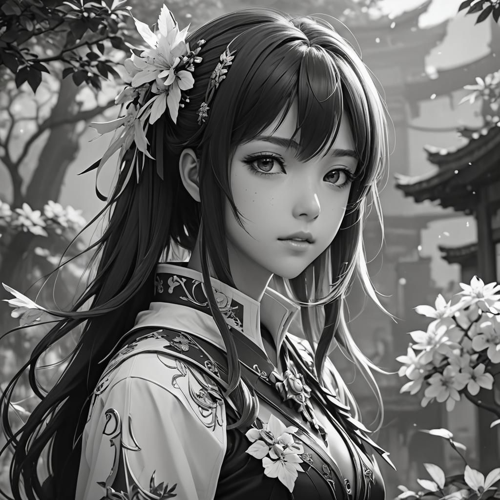 black and white