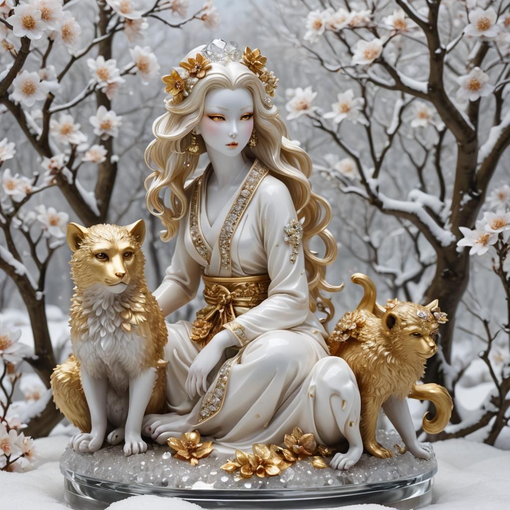 Kitsune Glass Figurine #79