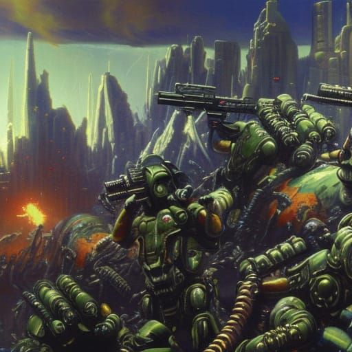 doom game deep blue demon horde attack violent insane chaos ...