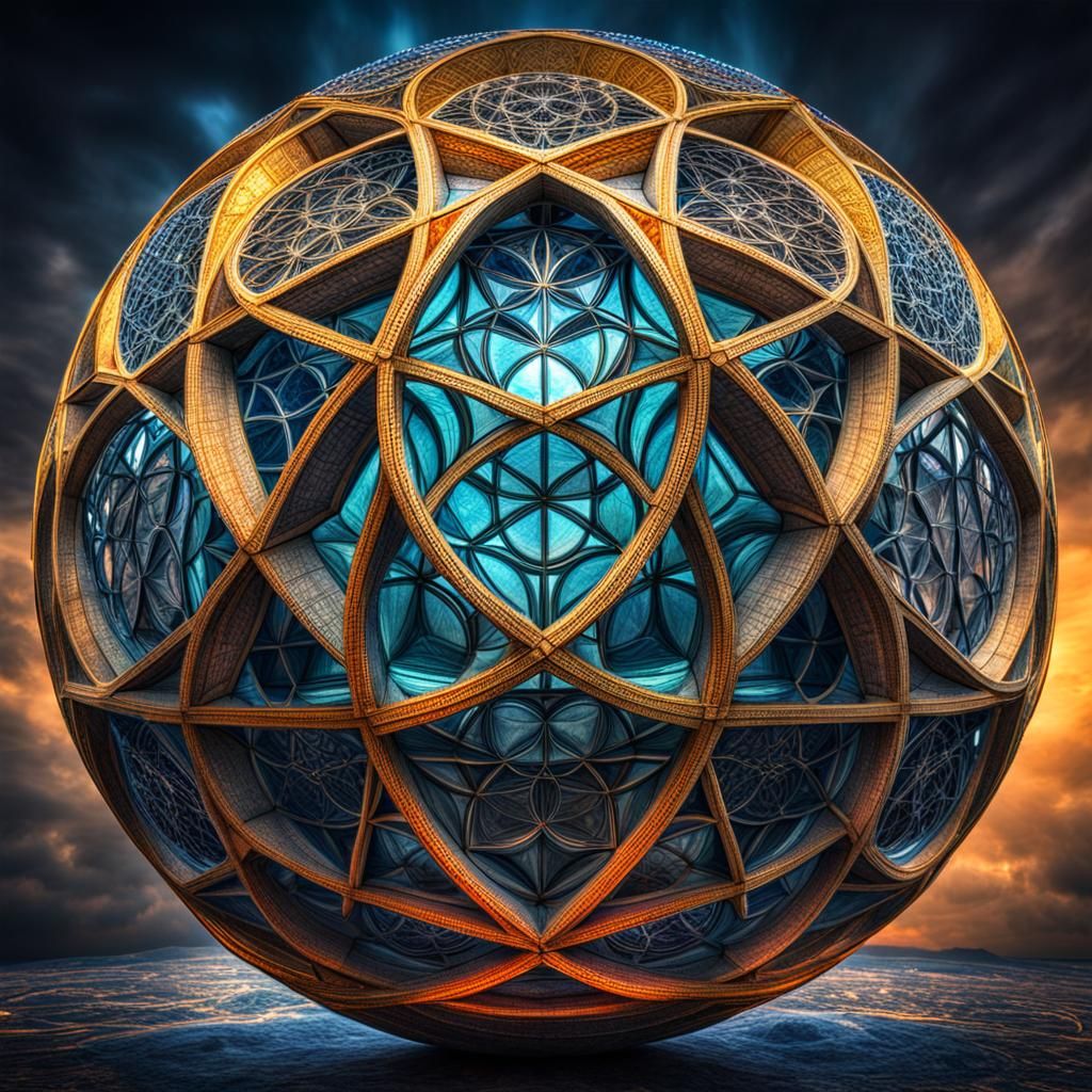 Sacred geometry sphere  by @Al