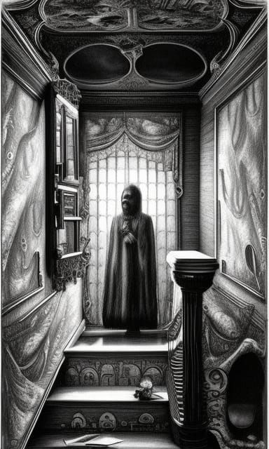 I Don't Know What's Creepier, the Dark Figure or the Wall Pa...
