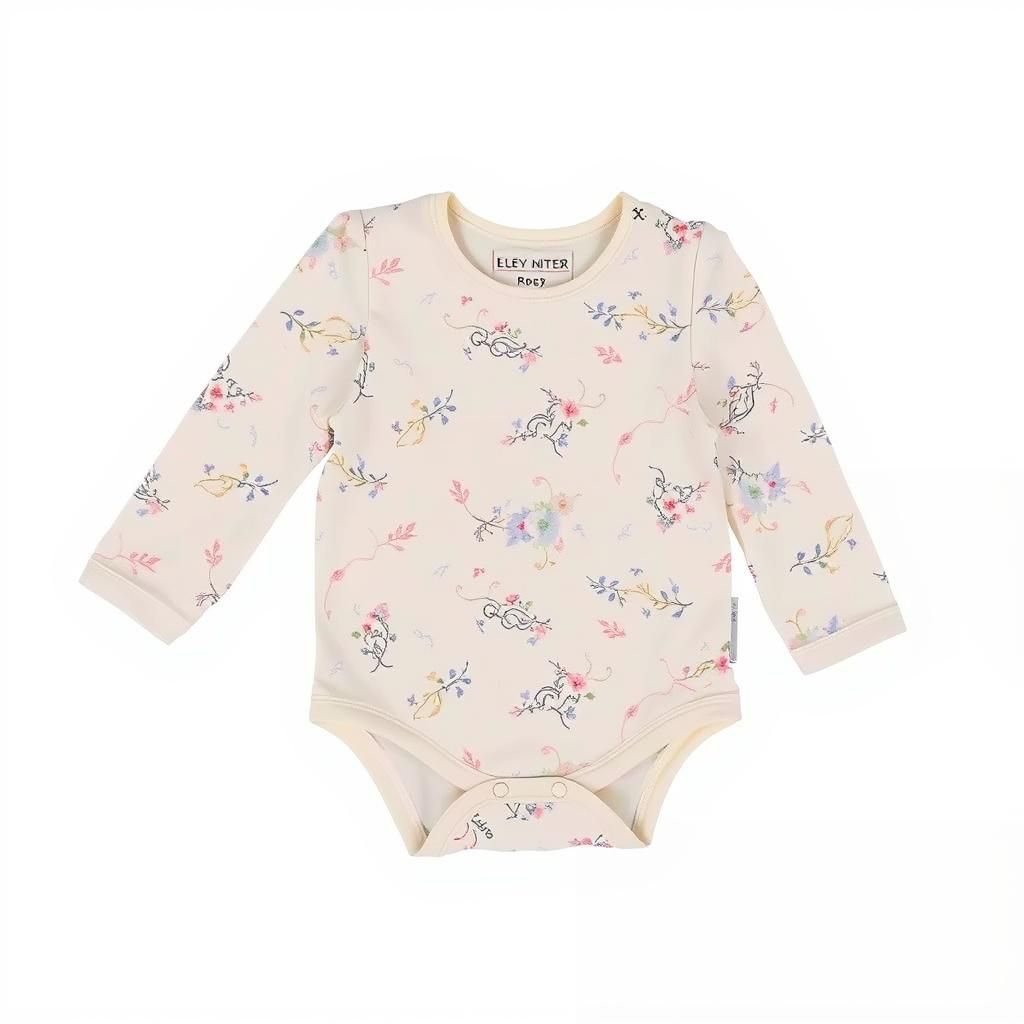 an image of a baby onesie with long sleeves. The onesie should have a