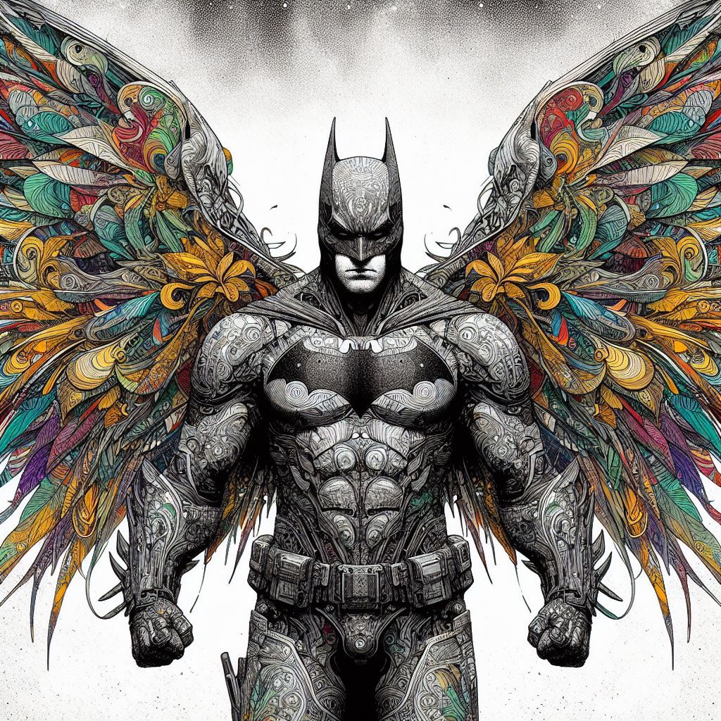Batman with Stained glass wings