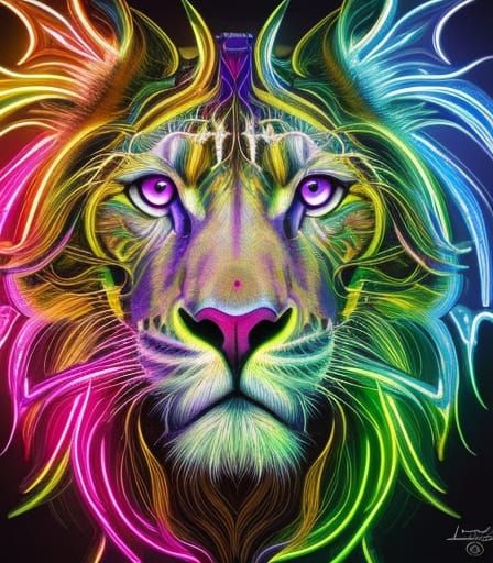 Neon lion.