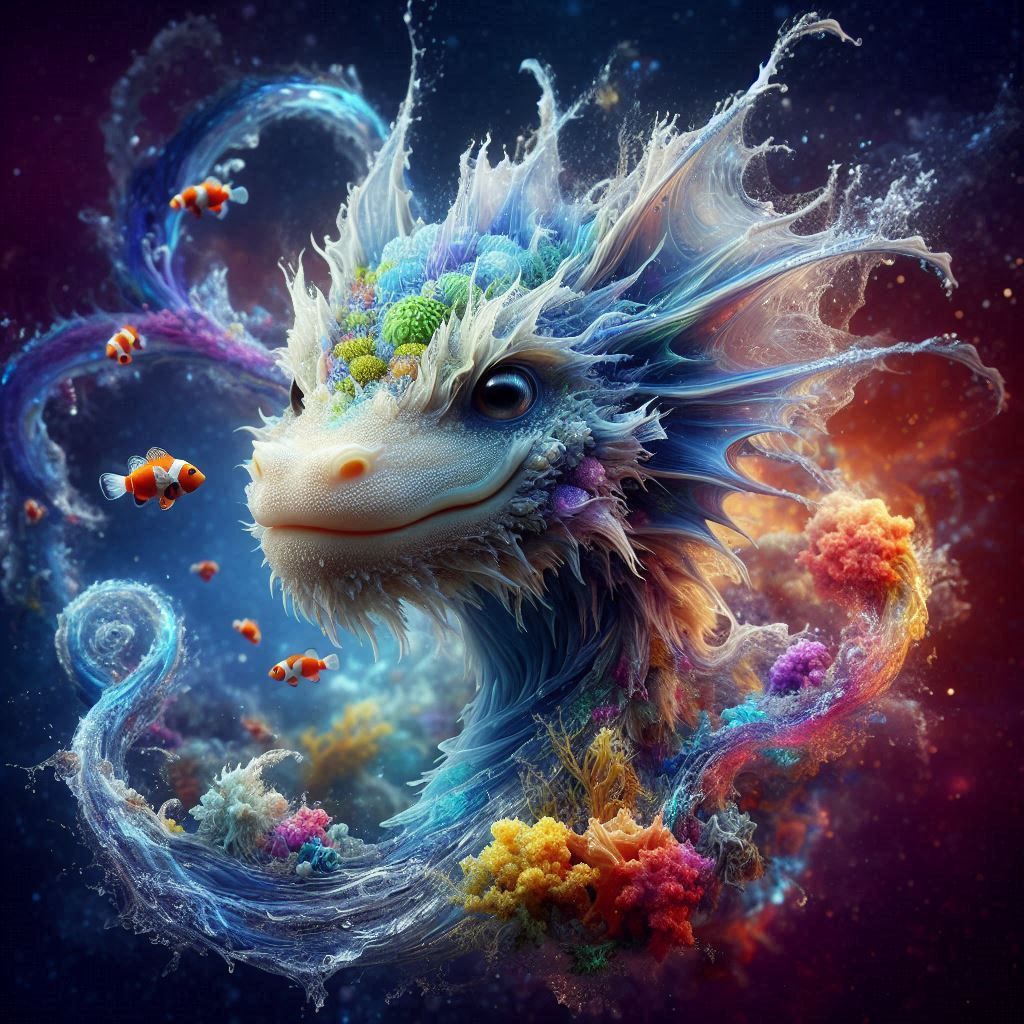 Colorful Transparent Water Dragon (1)