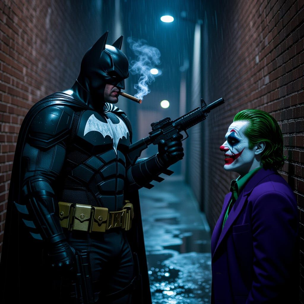 The Punisher-Batman finishing the job.