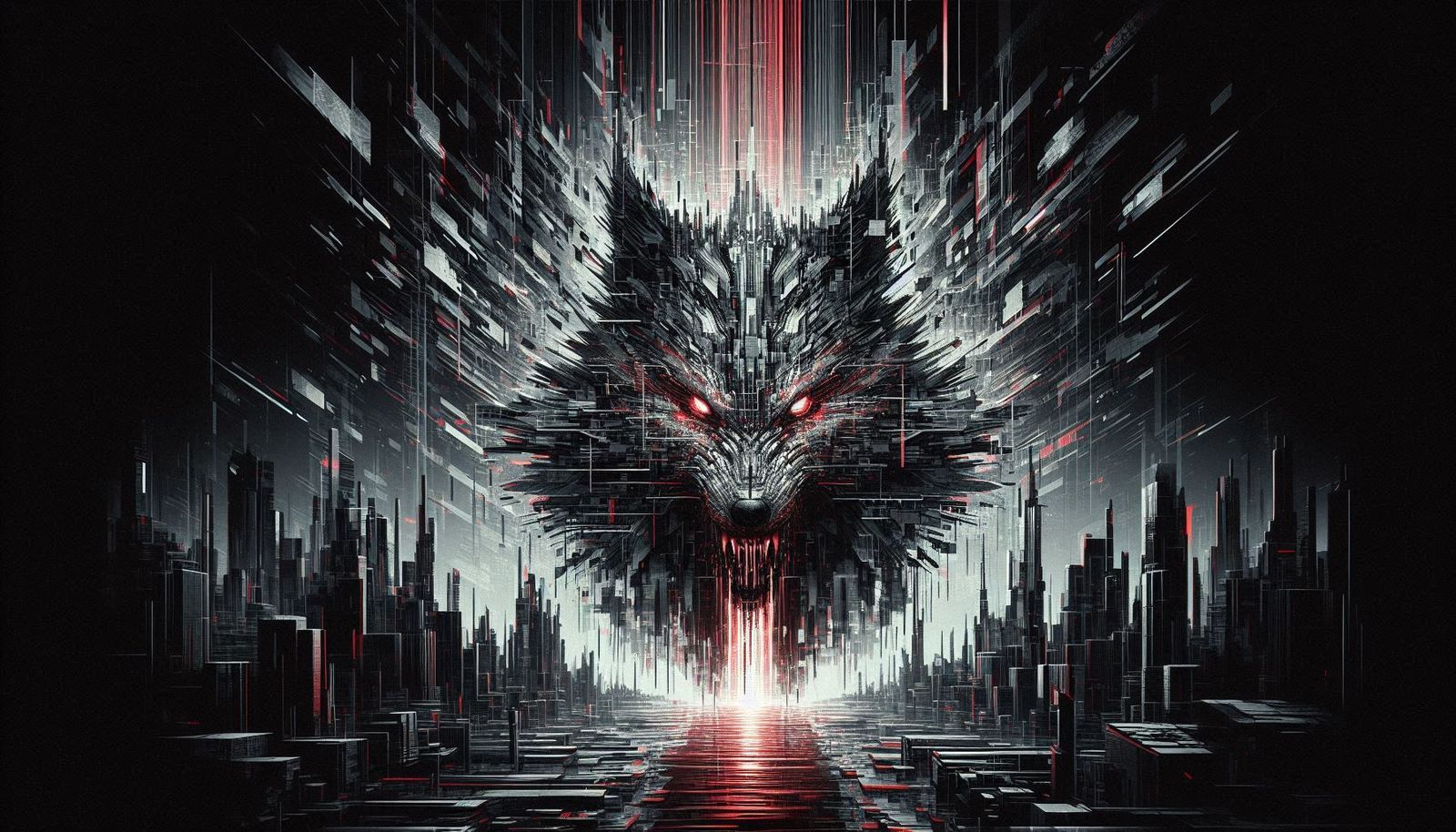 Glitch Wolf Landscape 2