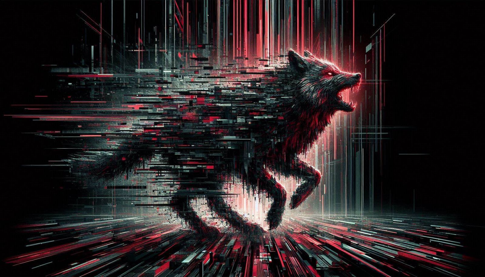 Glitch Wolf Landscape