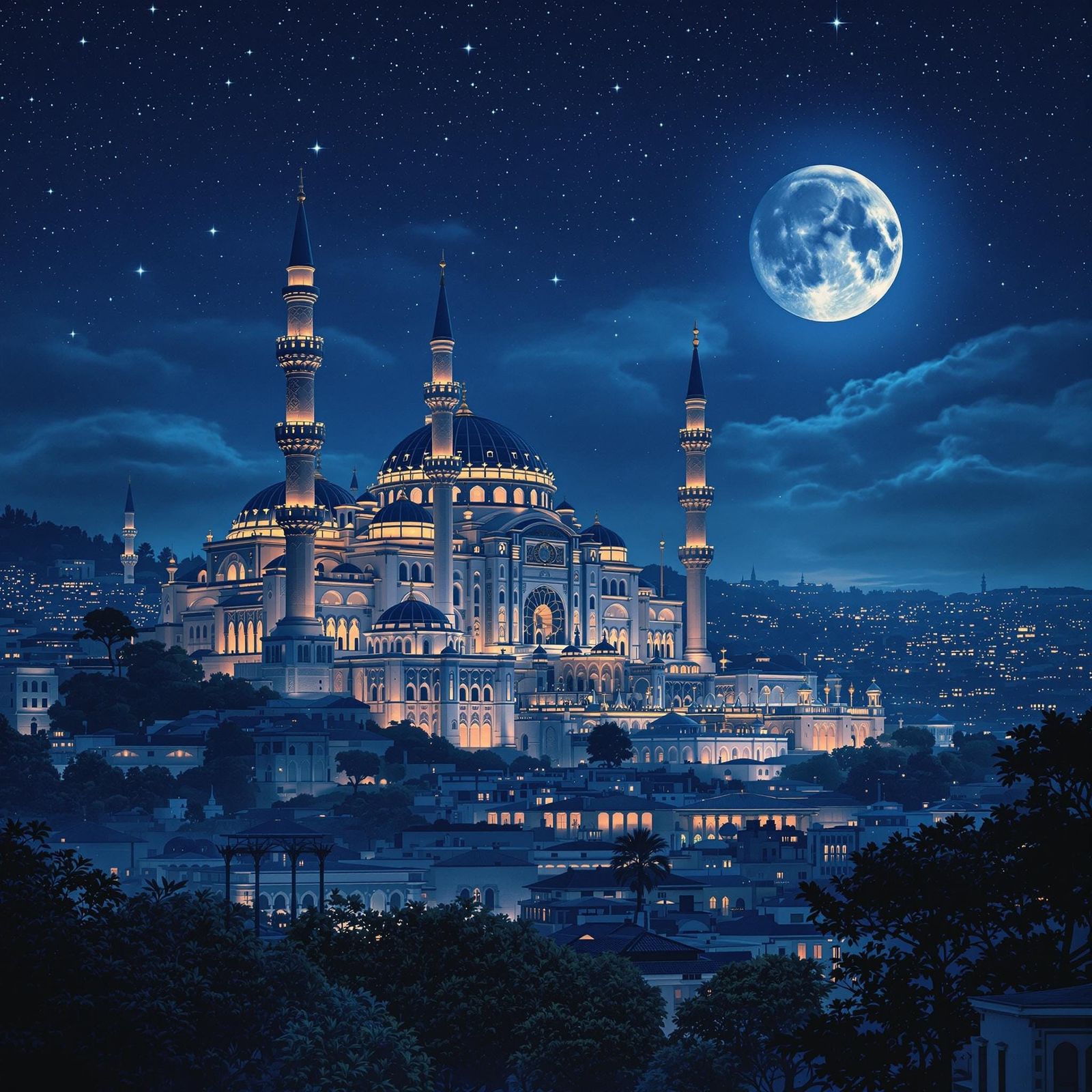 The moon over the Topkapi palace on Istanbul   by @Geofranz-Italy