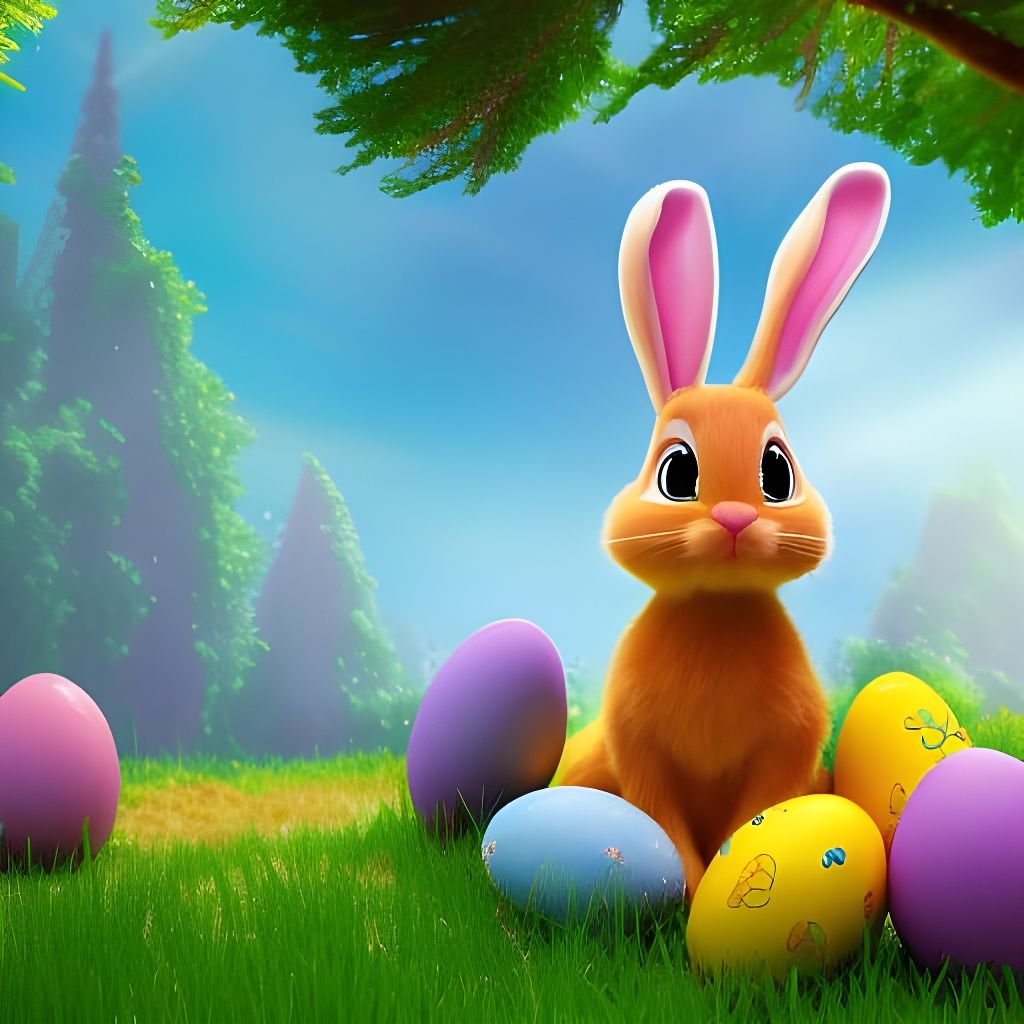 🐰🐣Easter egg🥚 hunt….This way ️🌸 - AI Generated Artwork - NightCafe Creator