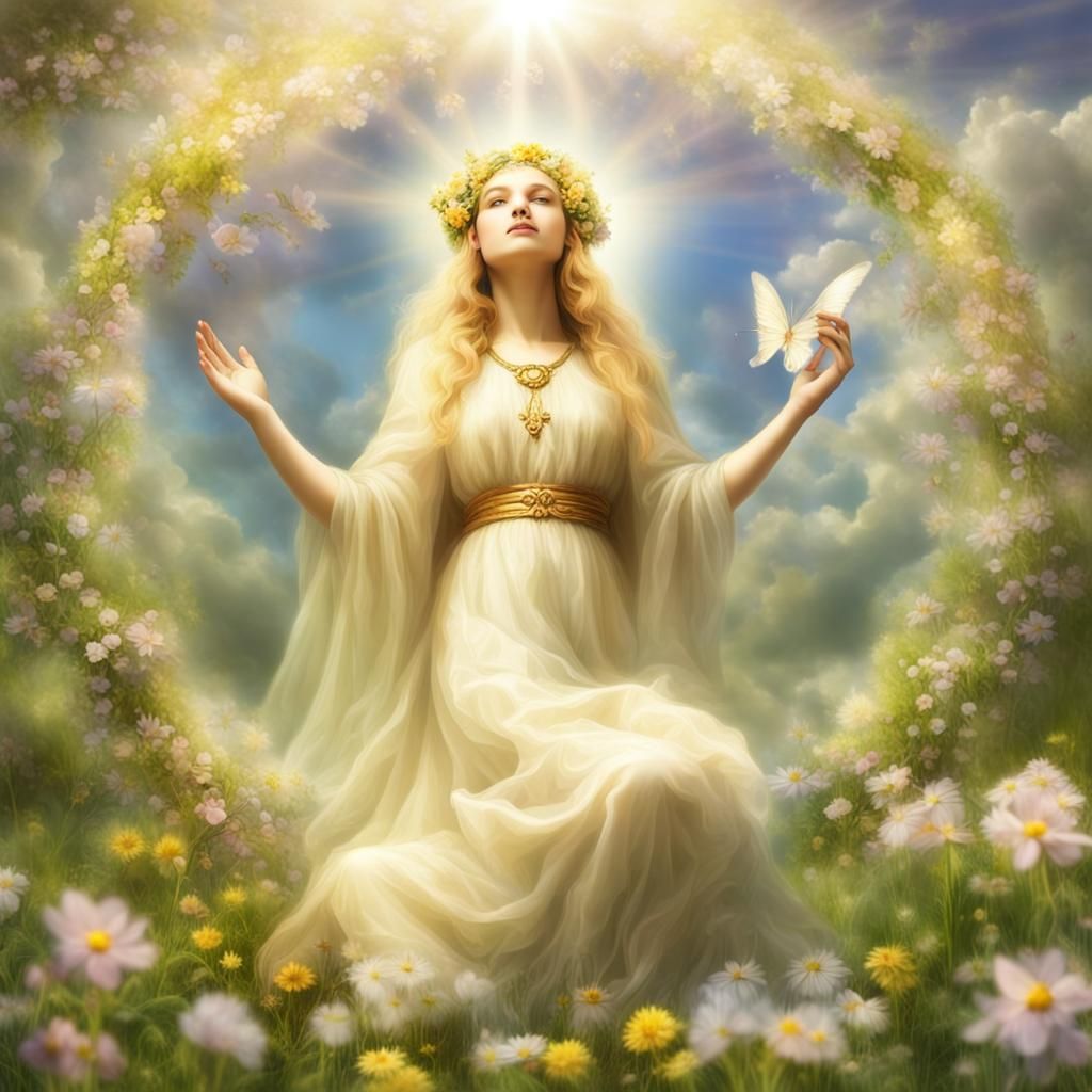 EOSTRE goddess of spring - AI Generated Artwork - NightCafe Creator