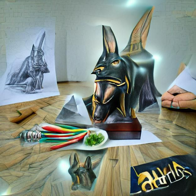 Anubis hyperrealism 3D