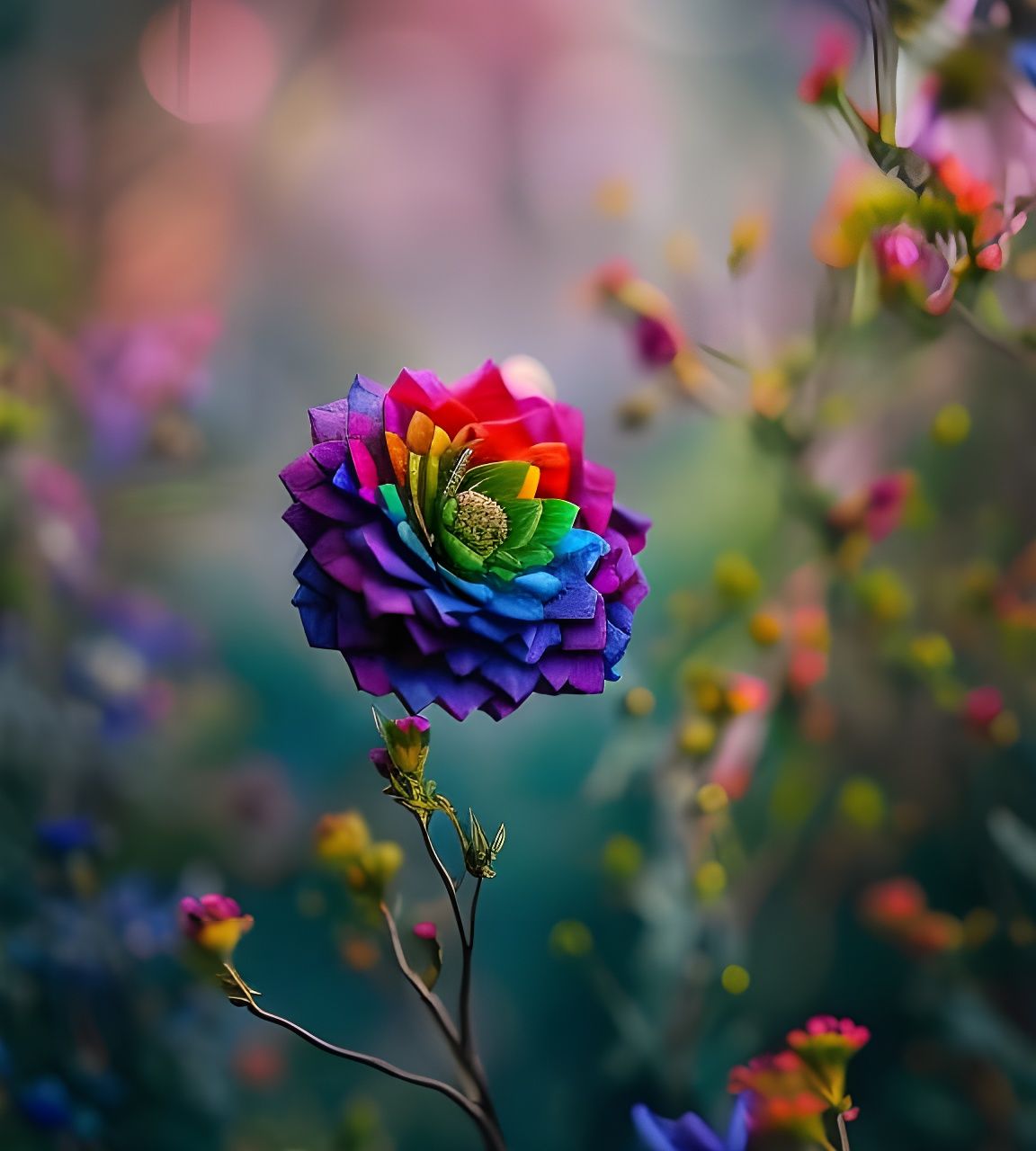 Rainbow Flower  by @Luz
