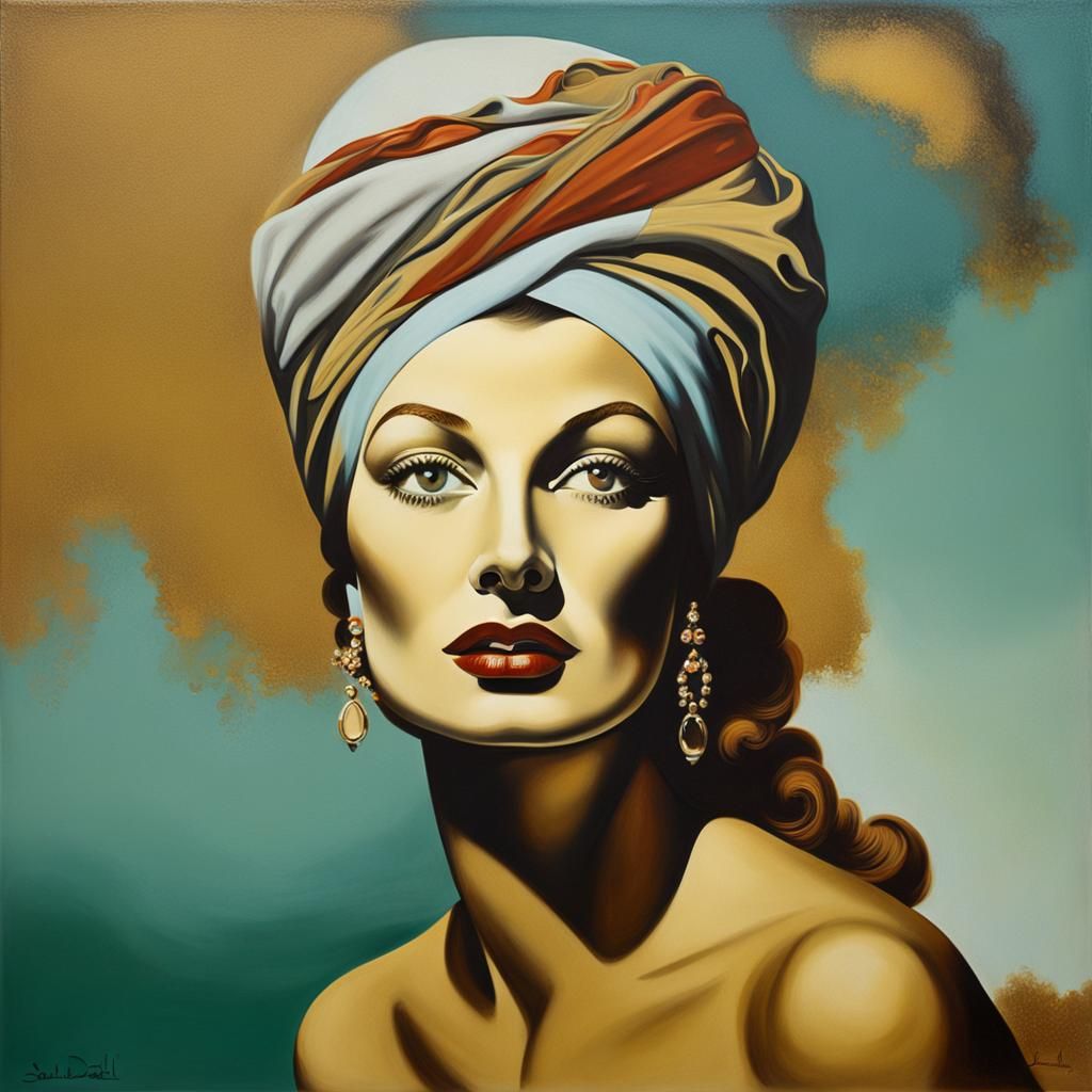 Rita Hayworth in a turban