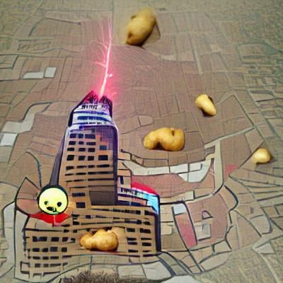 Evil Potato Attacking City