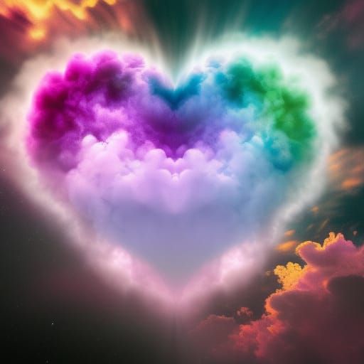 Cotton Candy Cloud Heart AI Generated Artwork NightCafe Creator