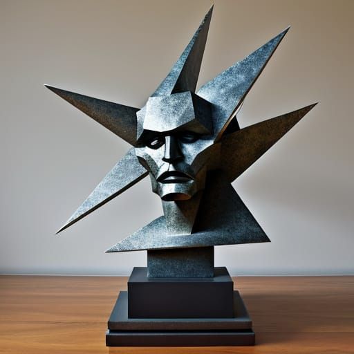 Geometric Abstract Sculpture in Bold Form