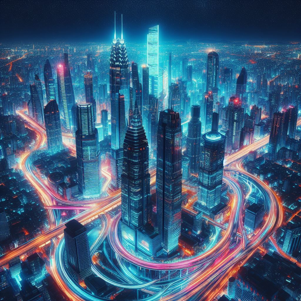 Luminous City, birdview