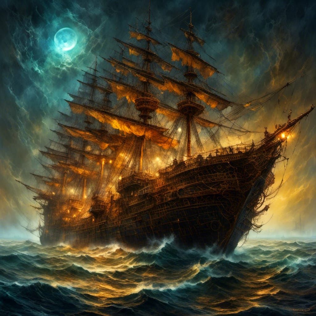 A pirate ship  by @Fendena_Spooky