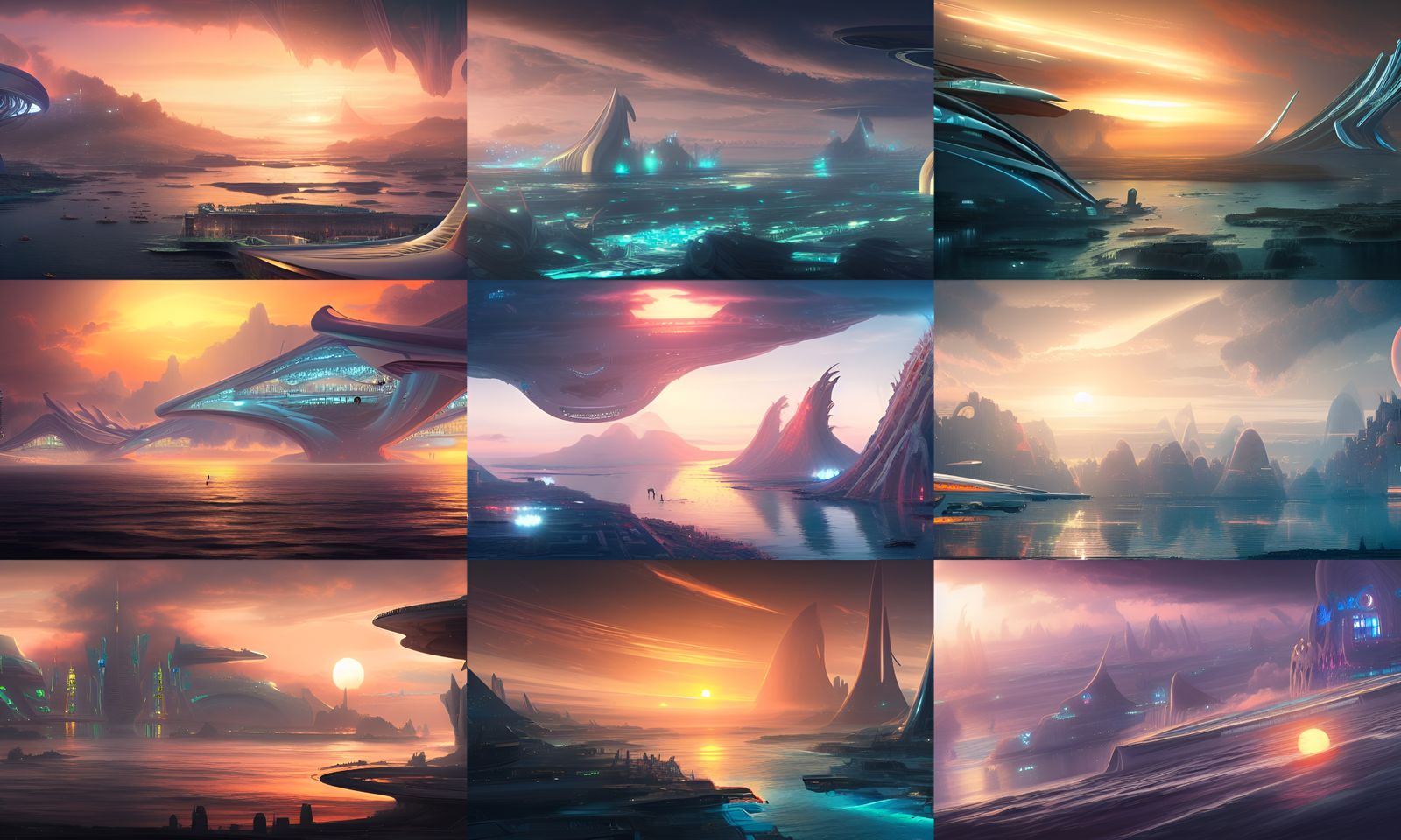 Floating Ivory City: Futuristic Anime Masterpiece