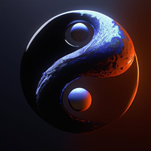 Balancing Forces of Yin and Yang. sublime, hyperrealistic, m...