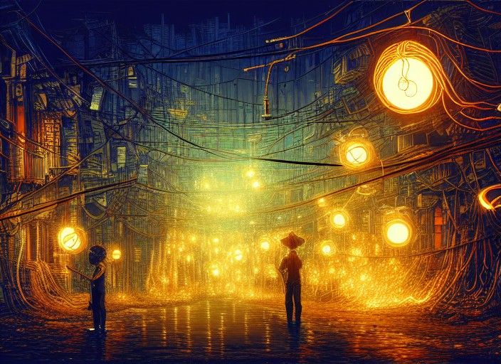 Electric Monster Devouring Gold: Digital Concept Art