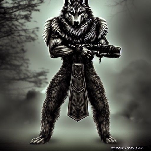 Humanoid Wolf Warrior - AI Generated Artwork - NightCafe Creator