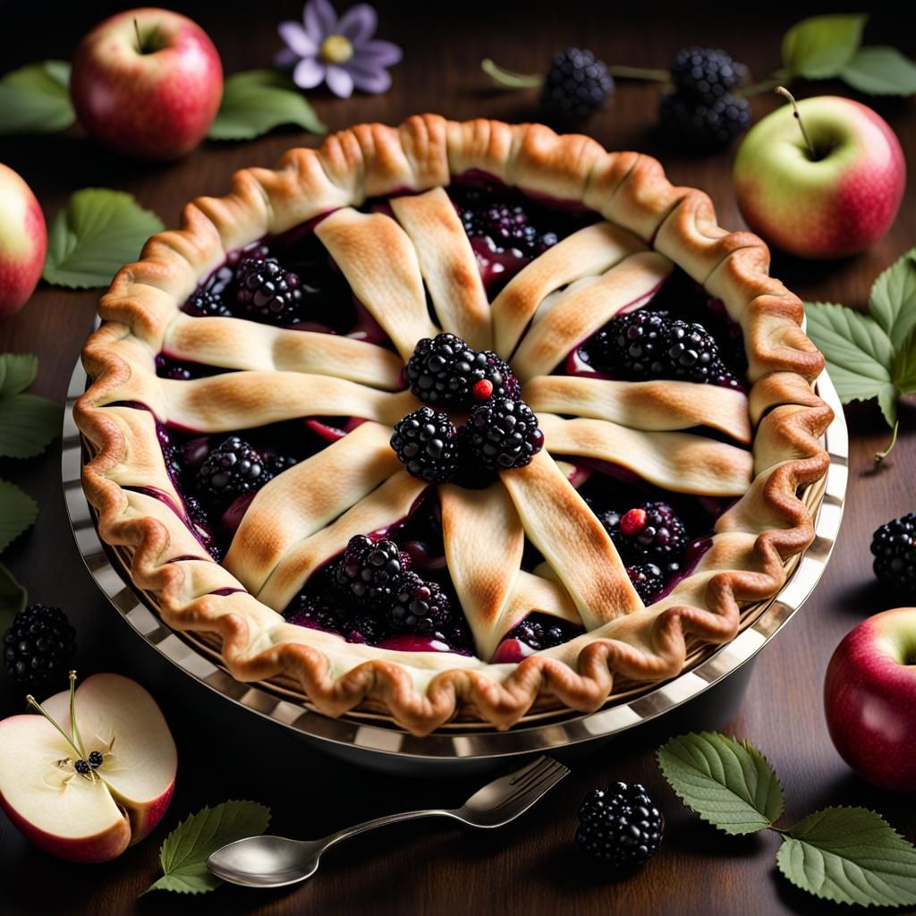 Blackberry and apple pie   by @Ideal