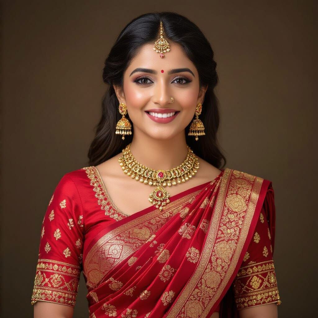 Goddess Durga Slaying Buffalo Demon in Indian Folk Art Style