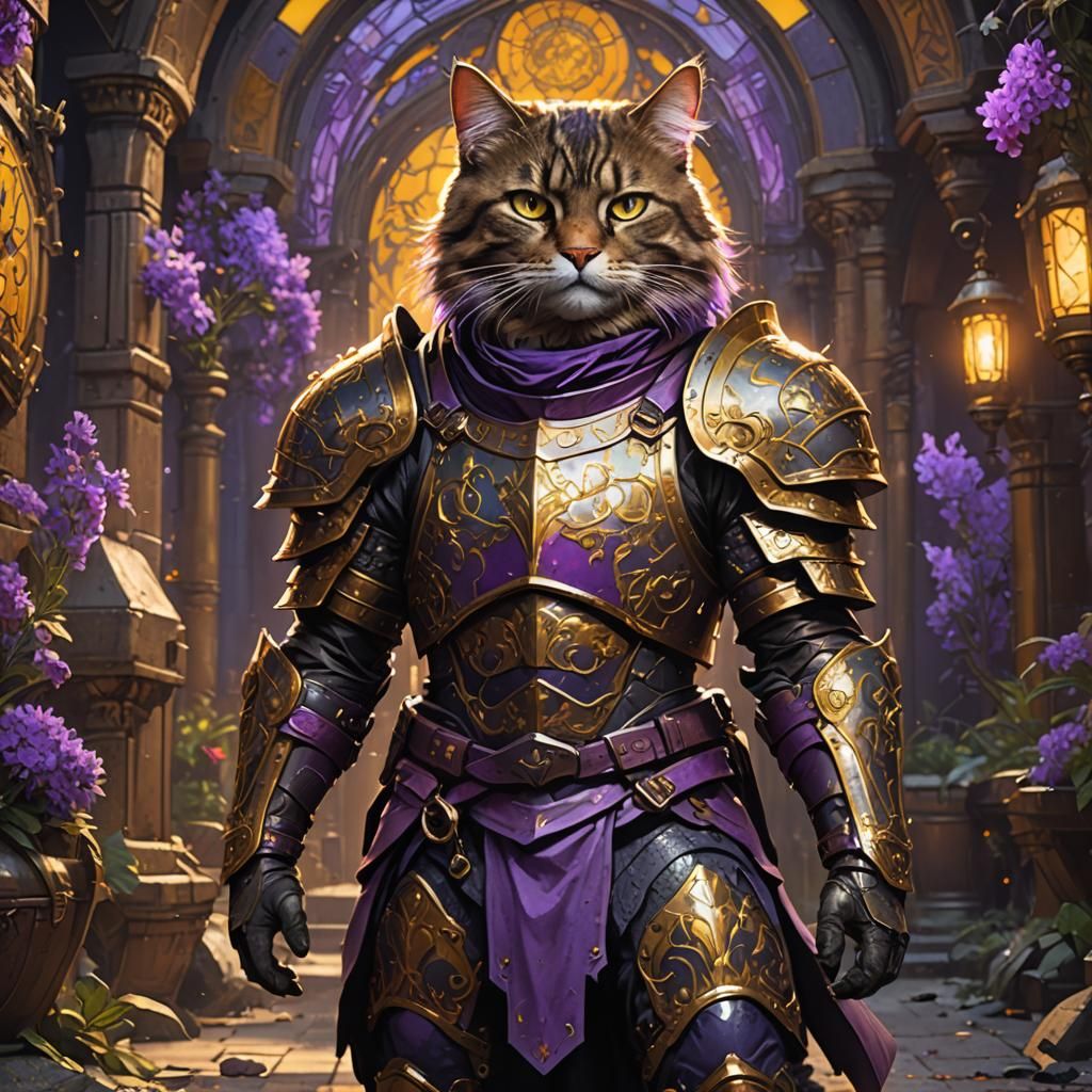 Cat in shining armor - AI Generated Artwork - NightCafe Creator