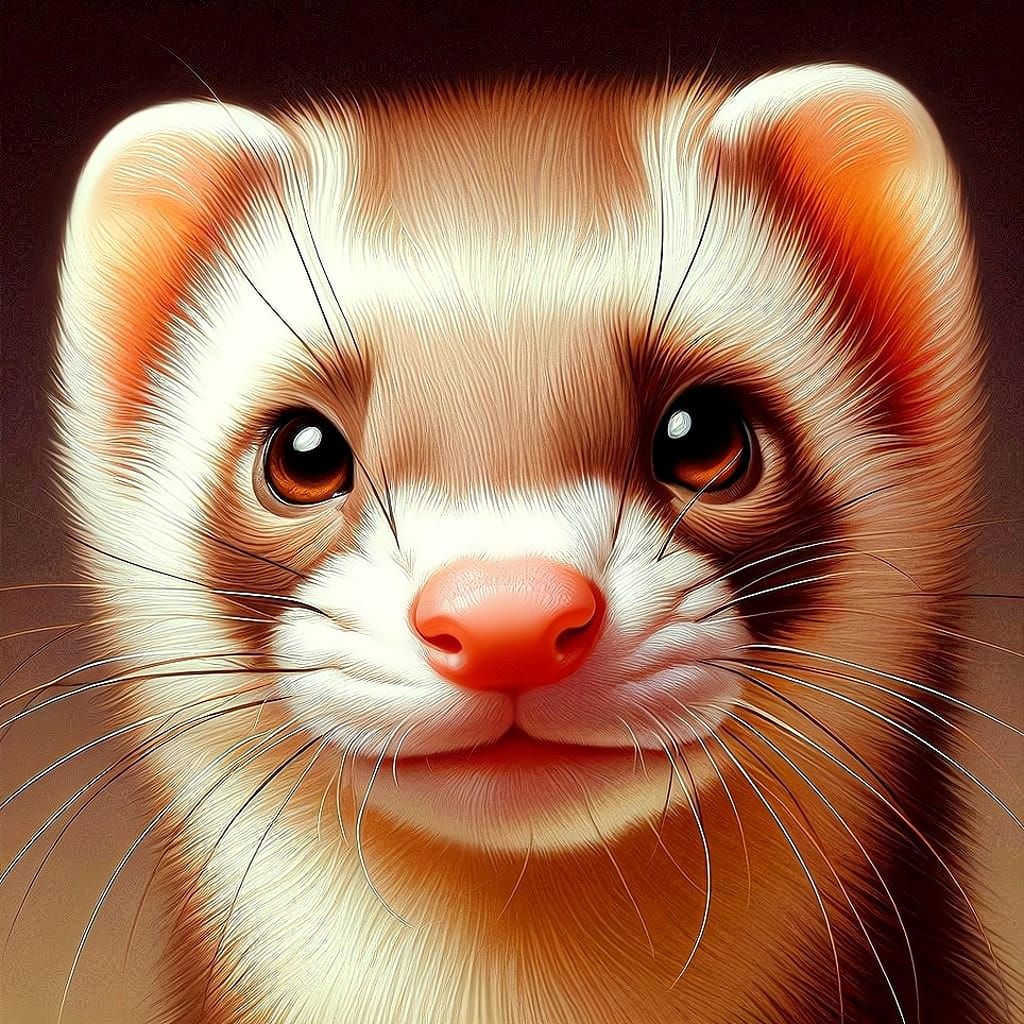 Light Brown and White Ferret