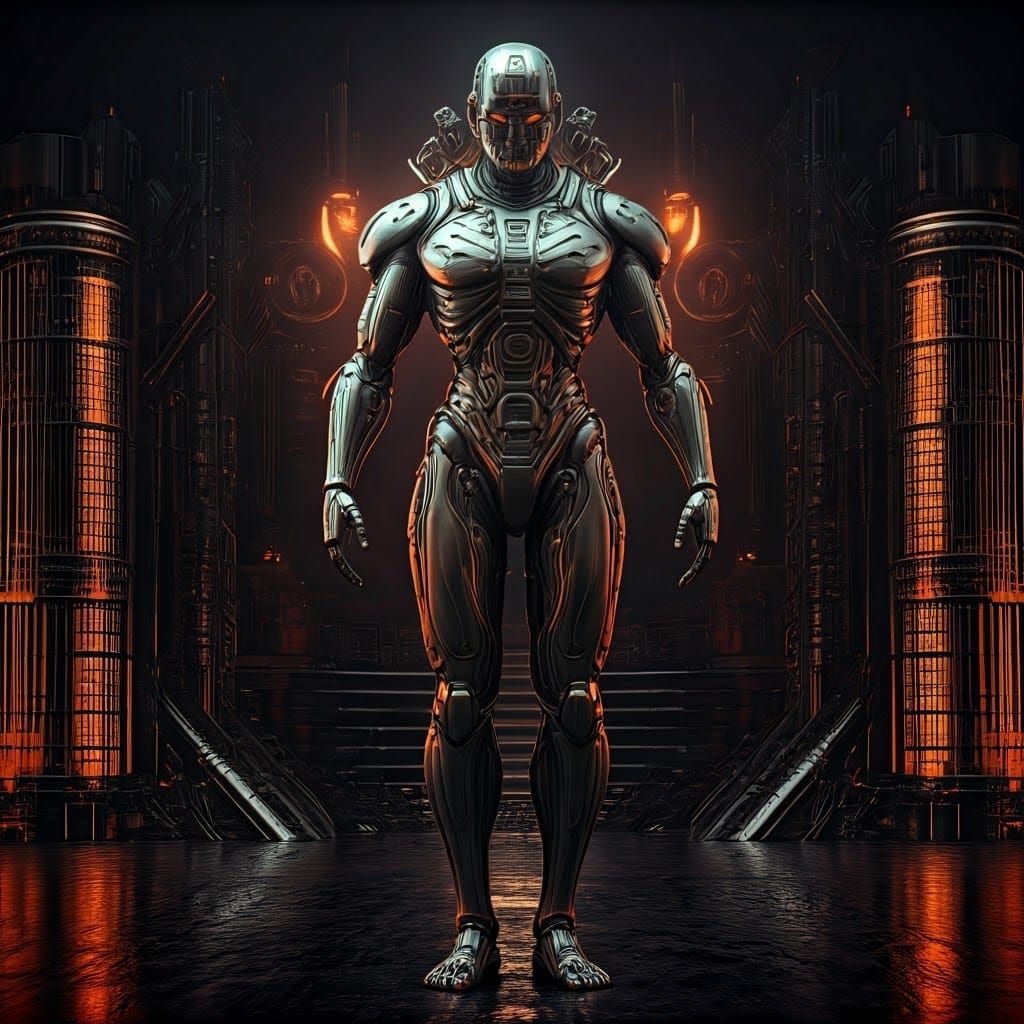 Sci-Fi Bodhisattva in Steampunk Landscape