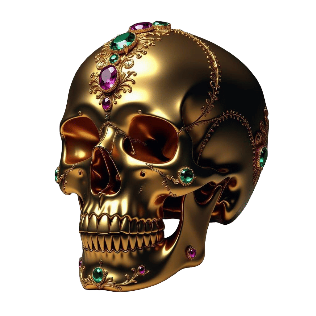 Skull evil opulence gold polish