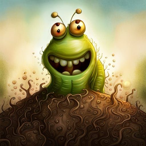 Happy worm - AI Generated Artwork - NightCafe Creator