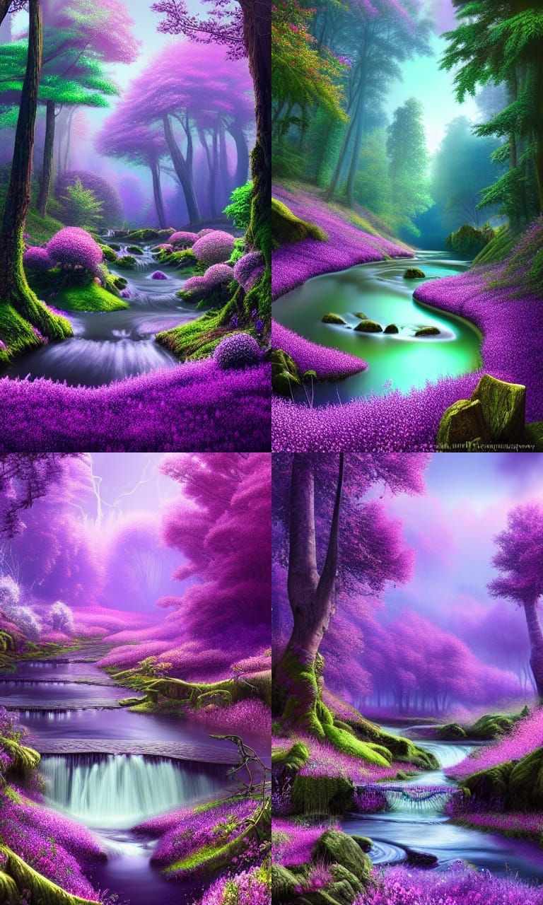 Purple forest - AI Generated Artwork - NightCafe Creator