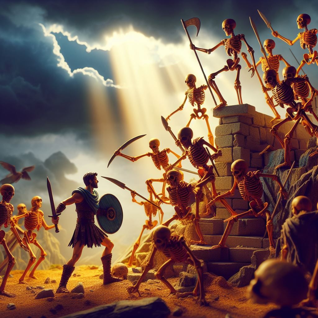 Jason and the Argonauts: skeletons fight