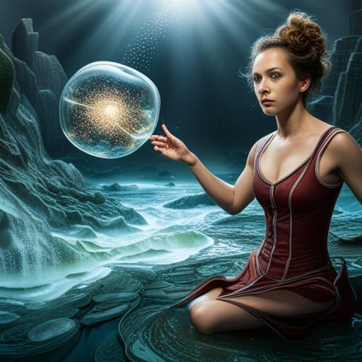 Bubbles in water +  :: Meticulously hyperdetailed fantasy ph...