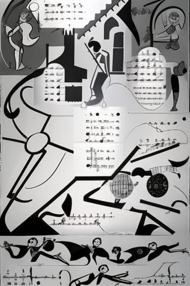 graphic score, graphic notation, figuration libre, Zorn danc...