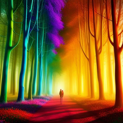 surreal trees in the woods